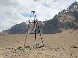 13 Triangular Metal Tower On Plateau Above Kulquin Bulak Camp In Shaksgam Valley On Trek To Gasherbrum North Base Camp In China